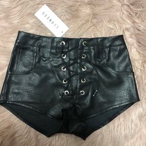 Princess Polly Lioness leather shorts